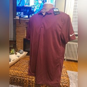 Nike burgundy solid polo